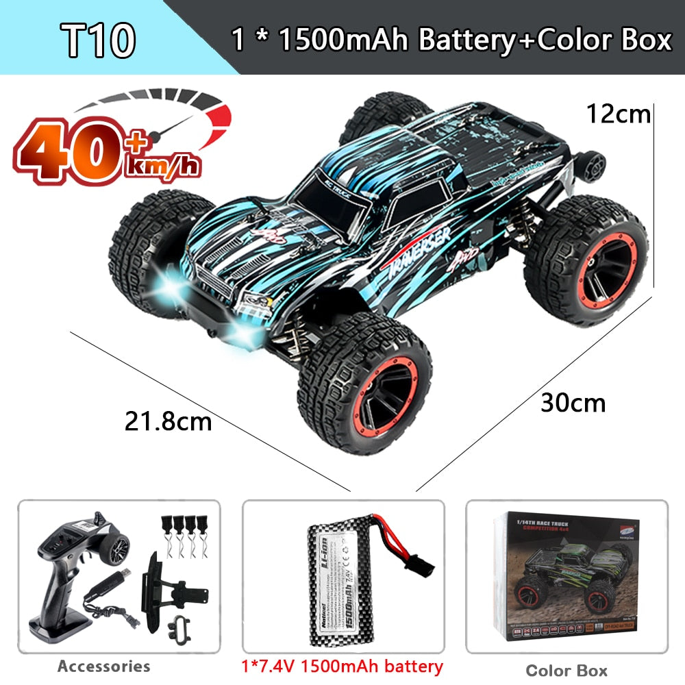 HBX 2105A T10 1:14 75KM/H RC Car 4WD Brushless Remote Control Cars High Speed Drift Monster Truck for Kids vs Wltoys 144001 Toys