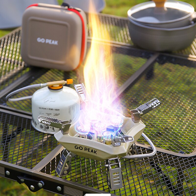 18000W High Power Camping Gas Stove Portable Windproof Tactical Stove Strong Fire Burner Outdoor Tourist Gas Stove Cooker Heater