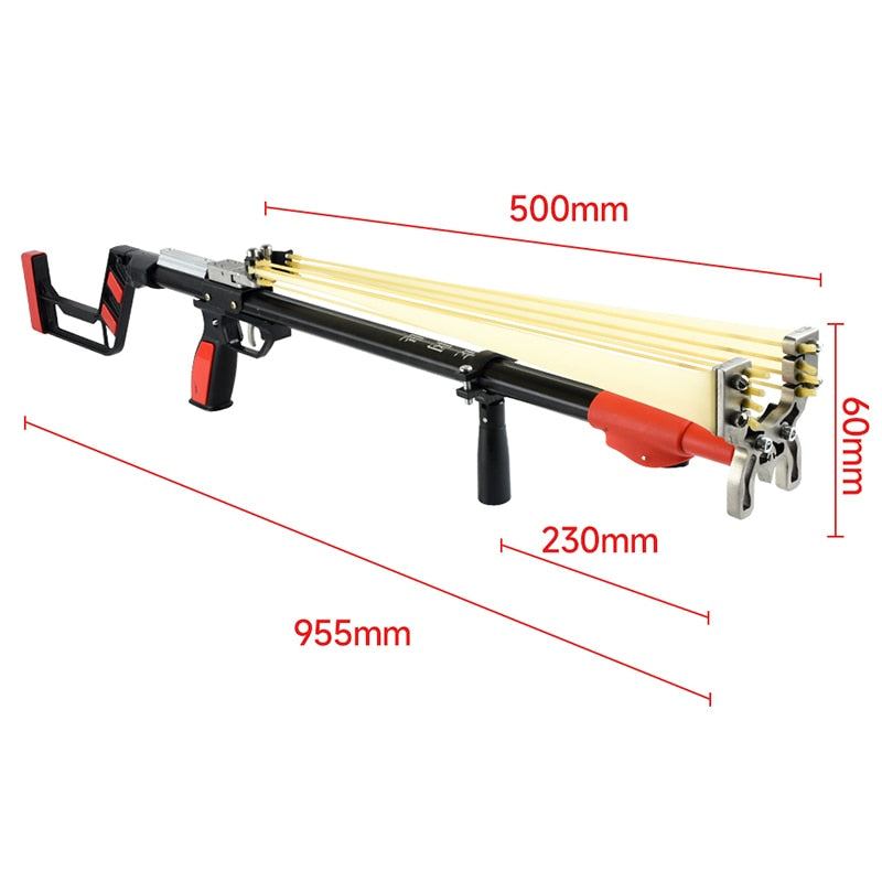 TTF Telescopic Straight Rod Slingshot Outdoor Hunting Power Shooting Long Rod Slingshot Steel Ball Accurate Aiming Catapult