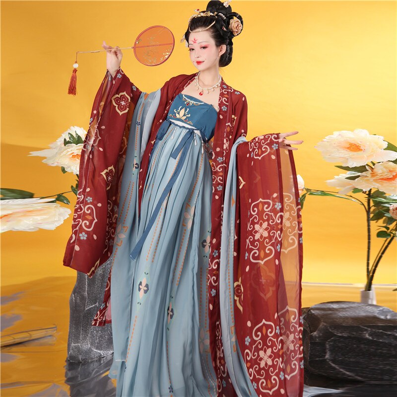 Tang Dynasty Princess Hanfu Dress Ancient Dance Costume Traditional Elegant Tang Clothes Embroidery Hanfu Women Stage Outfits