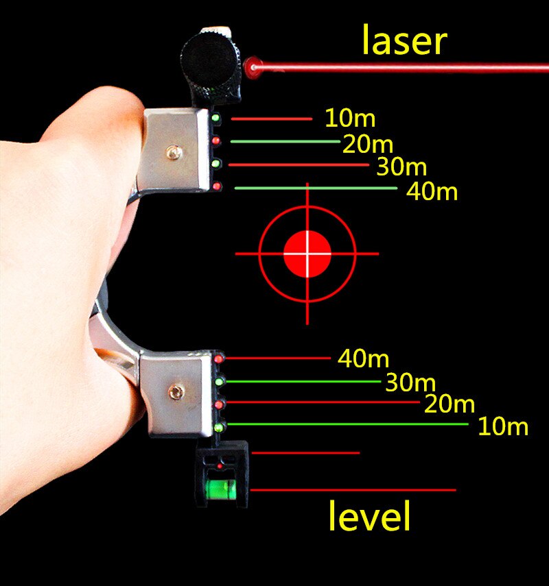New Laser Aiming Slingshot Four Colors Can Choose Large Power Outdoor Hunting Slingshot Use Flat Leather Rubber Band
