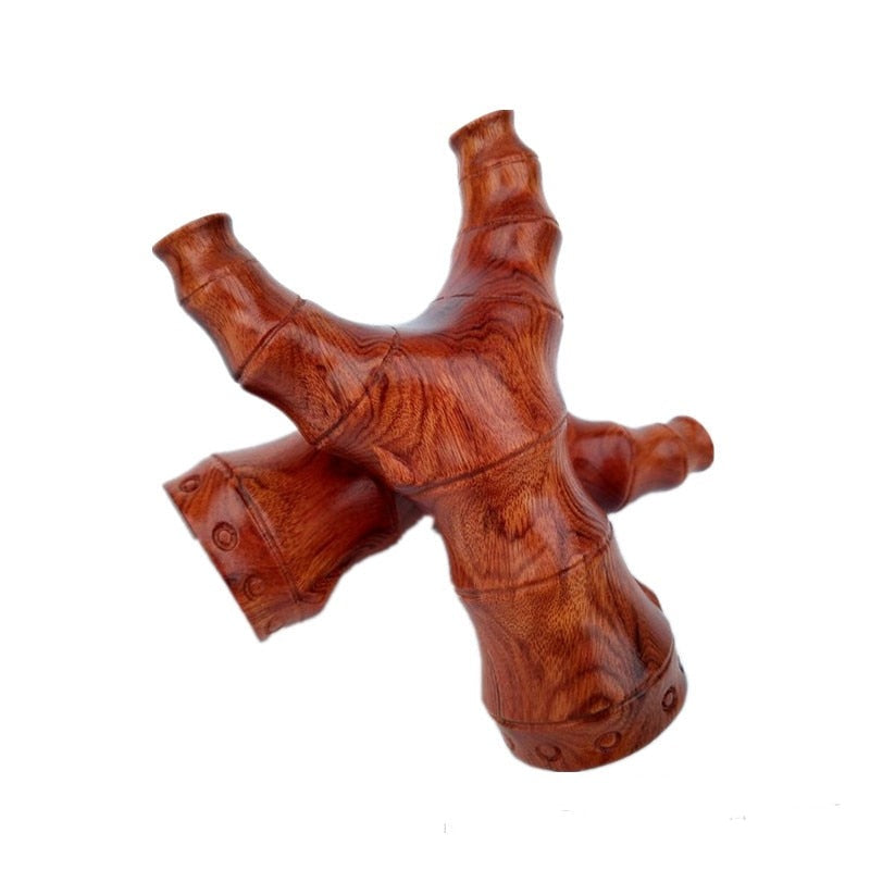 Solid Wood Slingshot Desert Bamboo Bow Three-Dimensional Carving Wooden Flat Rubber Band Slingshot Outdoor Catapult Toy