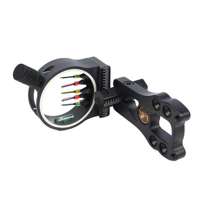 Universal Five-pin Sight Metal Composite Recurve Bow Adjustable Sight Archery Sports Accessories with Sight Light