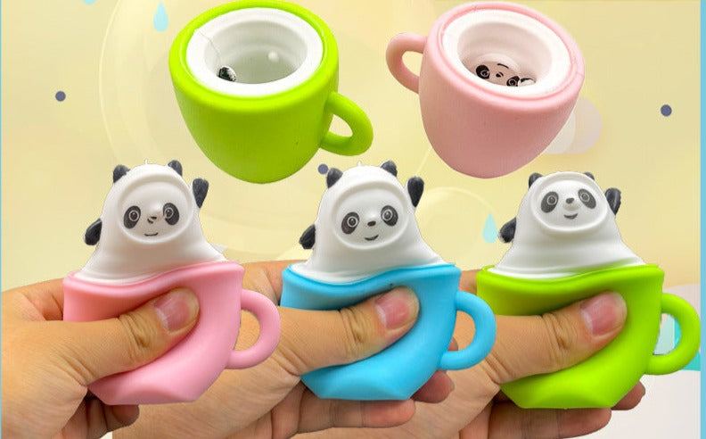 12 pieces, creative decompression cute cheese mouse cup pinching music squeezing vent squirrel cup decompression toy
