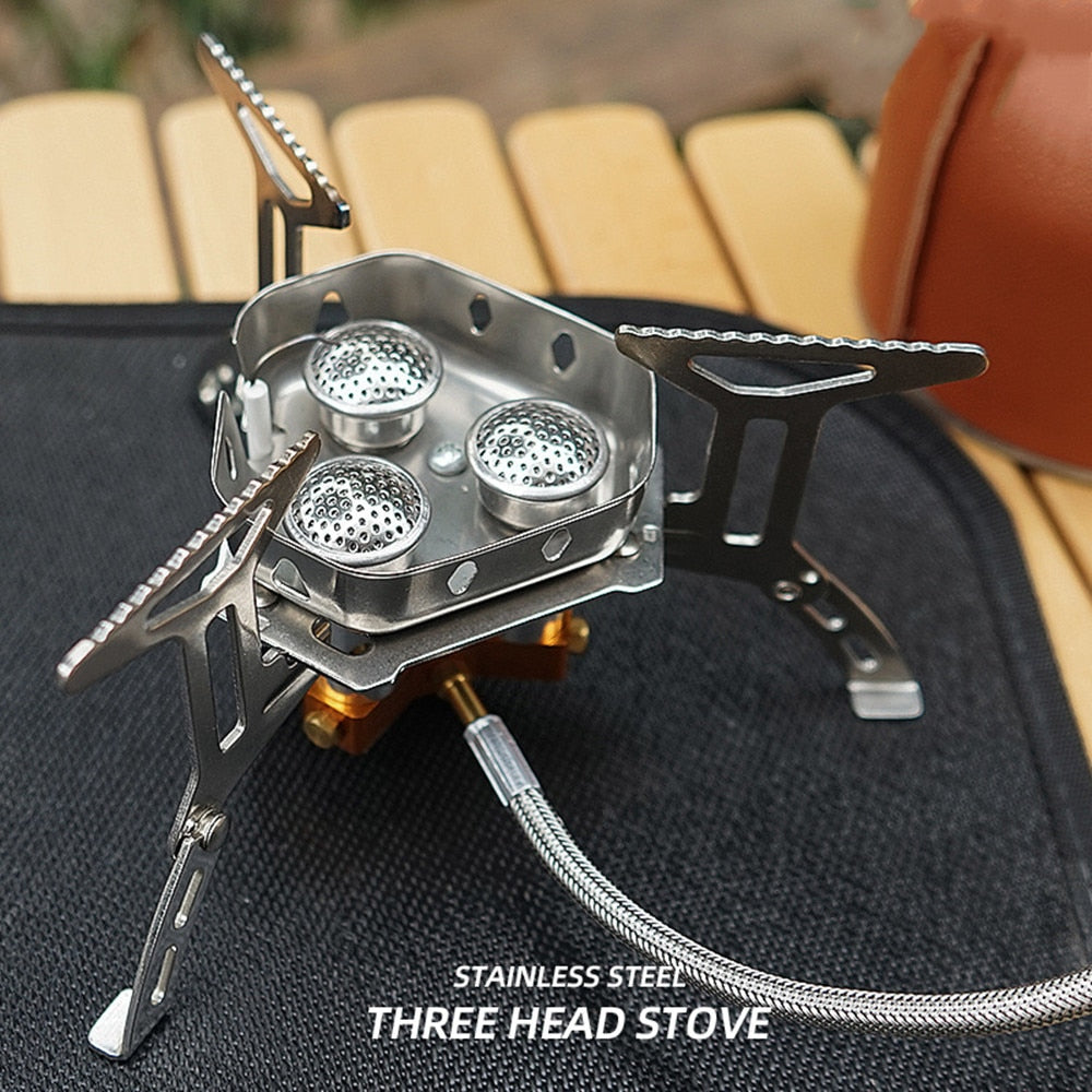 Camping 5800W 3 Windproof Burner Stove Portable Split Equipment Cooking Devices Outdoor Tourism Supplies Gas Burner Bbq Supplies