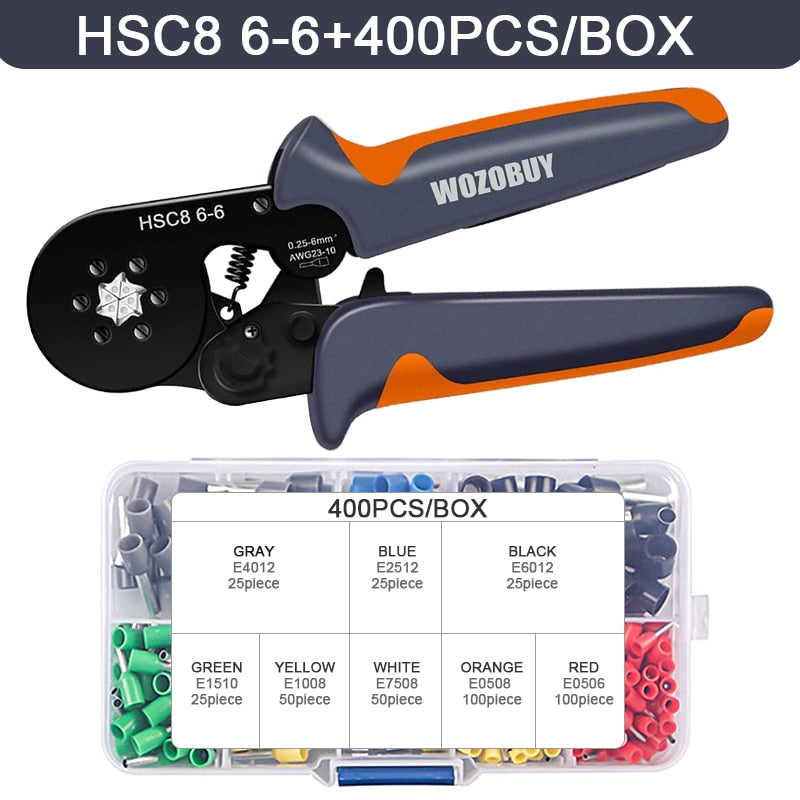 Tubular Terminal Crimping Tools Mini Electrical Pliers HSC8 6-4 0.25-10mm² 23-7AWG 6-6 0.25-6mm² High Precision Clamp Sets