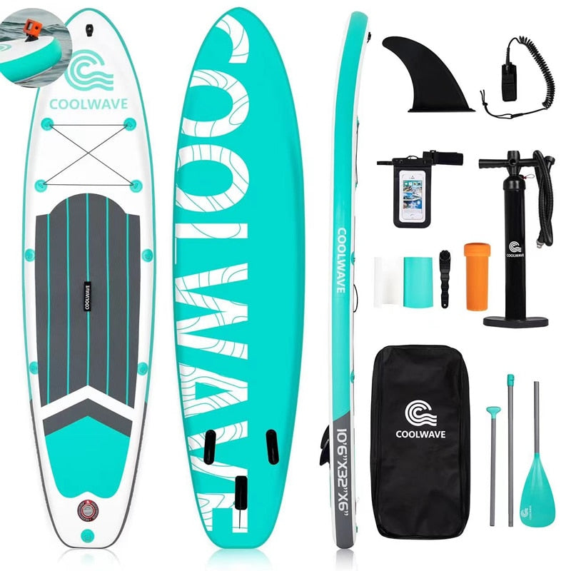 10'6"x32''x6'' Inflatable Paddle Board with Camera Seat and Accessories