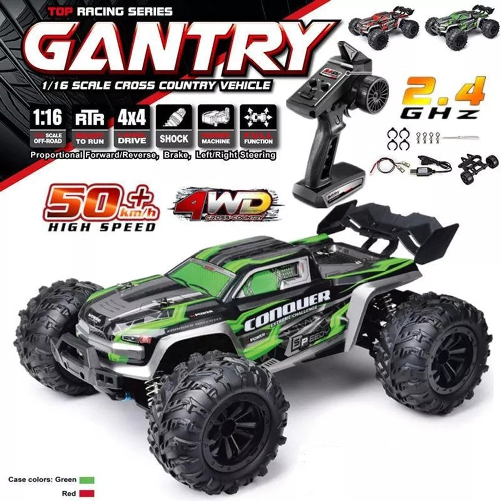 2023 New 1:16 Scale Large RC Cars 50km/h High Speed RC Cars Toys for Boys Remote Control Car 2.4G 4WD Off Road Monster Truck
