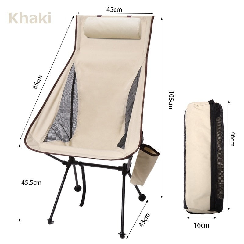 New Upgraded Outdoor Folding Chair Ultralight Aluminiu Alloy Camping Chair 150KG High Load Fishing Chair Beach Garden BBQ Chair