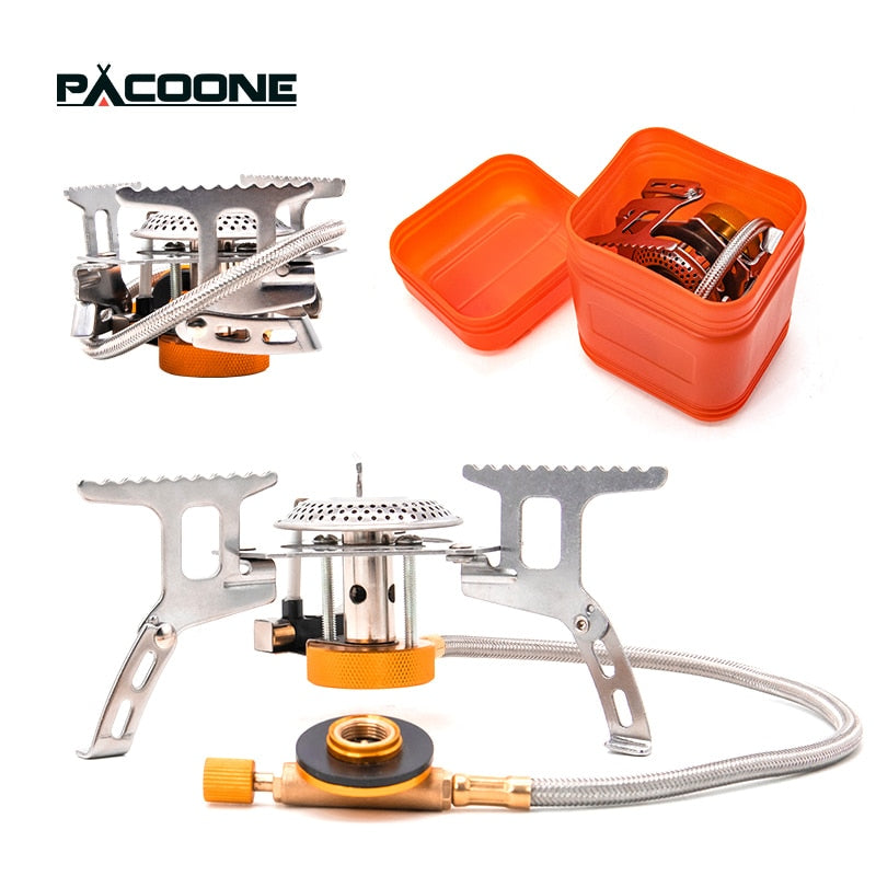 Camping Gas Stove Outdoor Windproof Tourist Burner Portable Folding Ultralight Tourism Cooker Equipment  Hiking Picnic