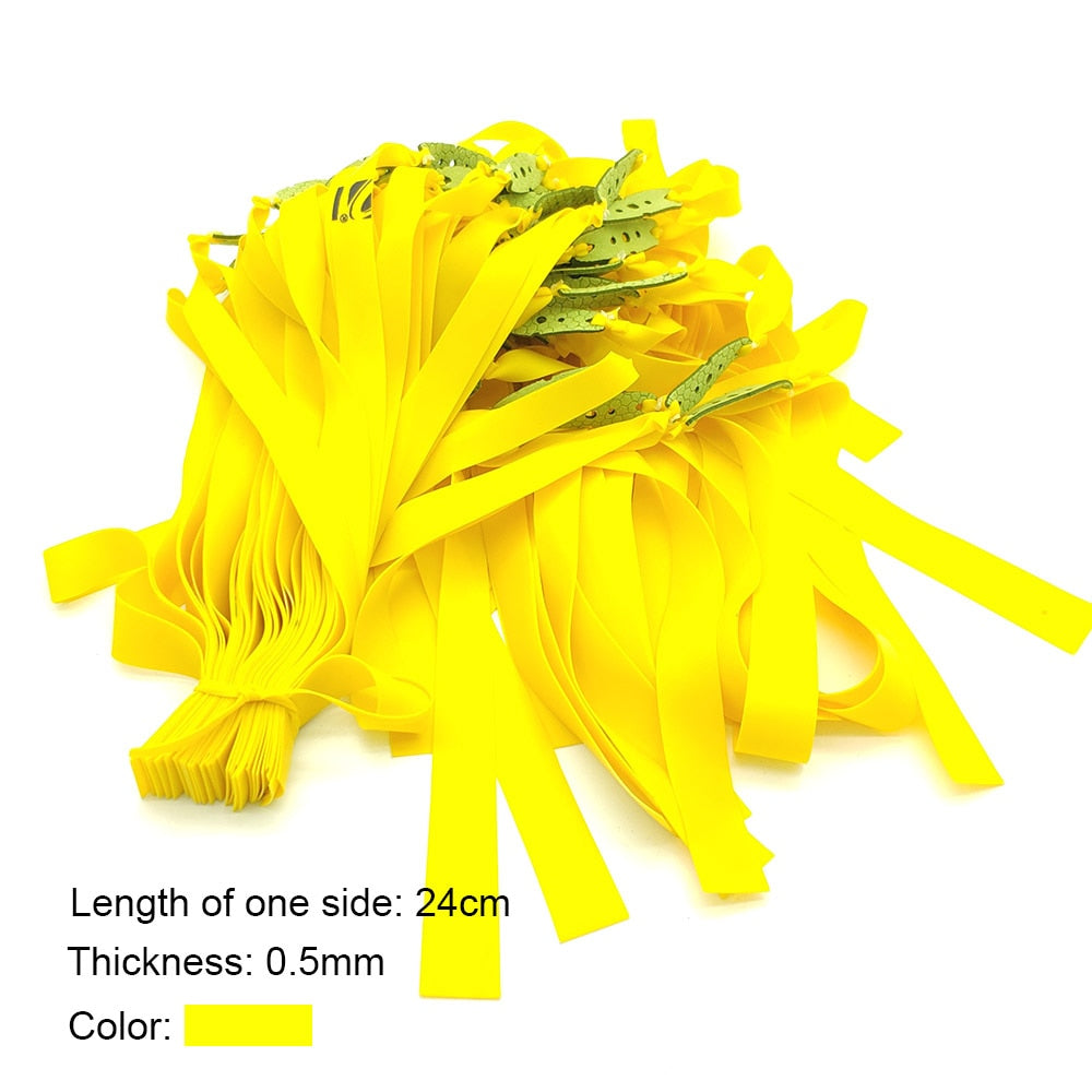50pcs Slingshot Flat Rubber Band 0.5/0.75mm High Elasticity Hunting Catapult Shooting Accessories