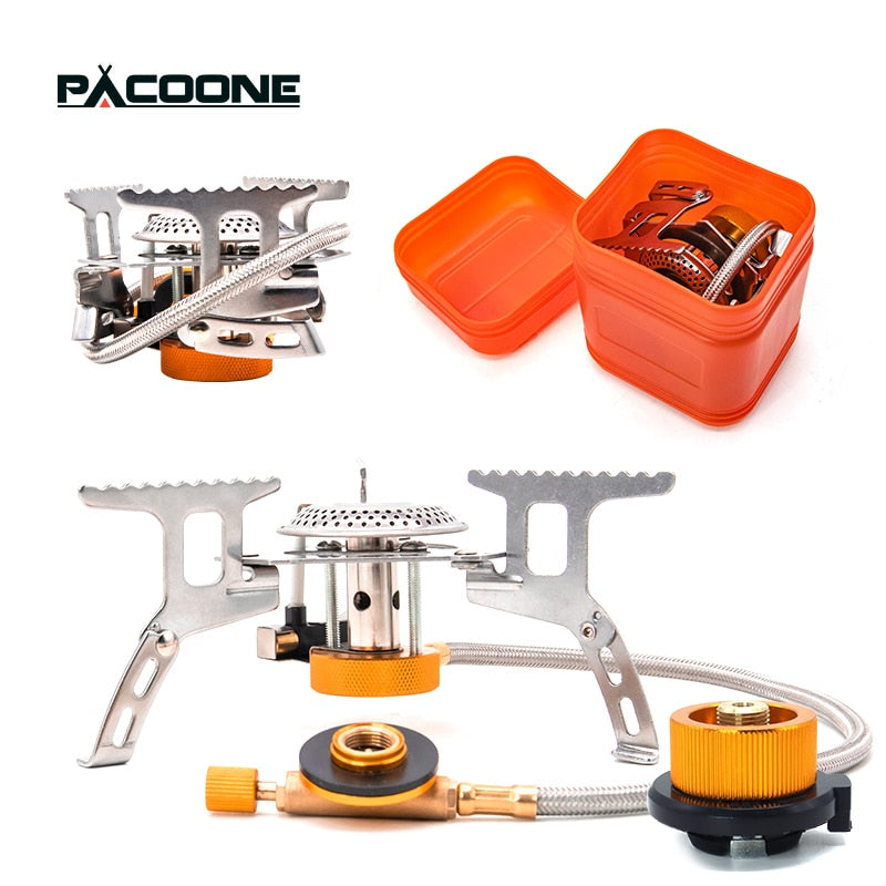 Camping Gas Stove Outdoor Windproof Tourist Burner Portable Folding Ultralight Tourism Cooker Equipment  Hiking Picnic